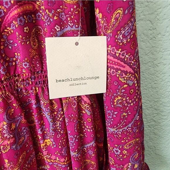 Beachlunchlounge Bohemian Pink Tiered Ruffled Sundress New With Tags - Picture 5 of 10